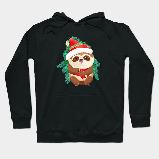 funny santa sloth Hoodie by halazidan